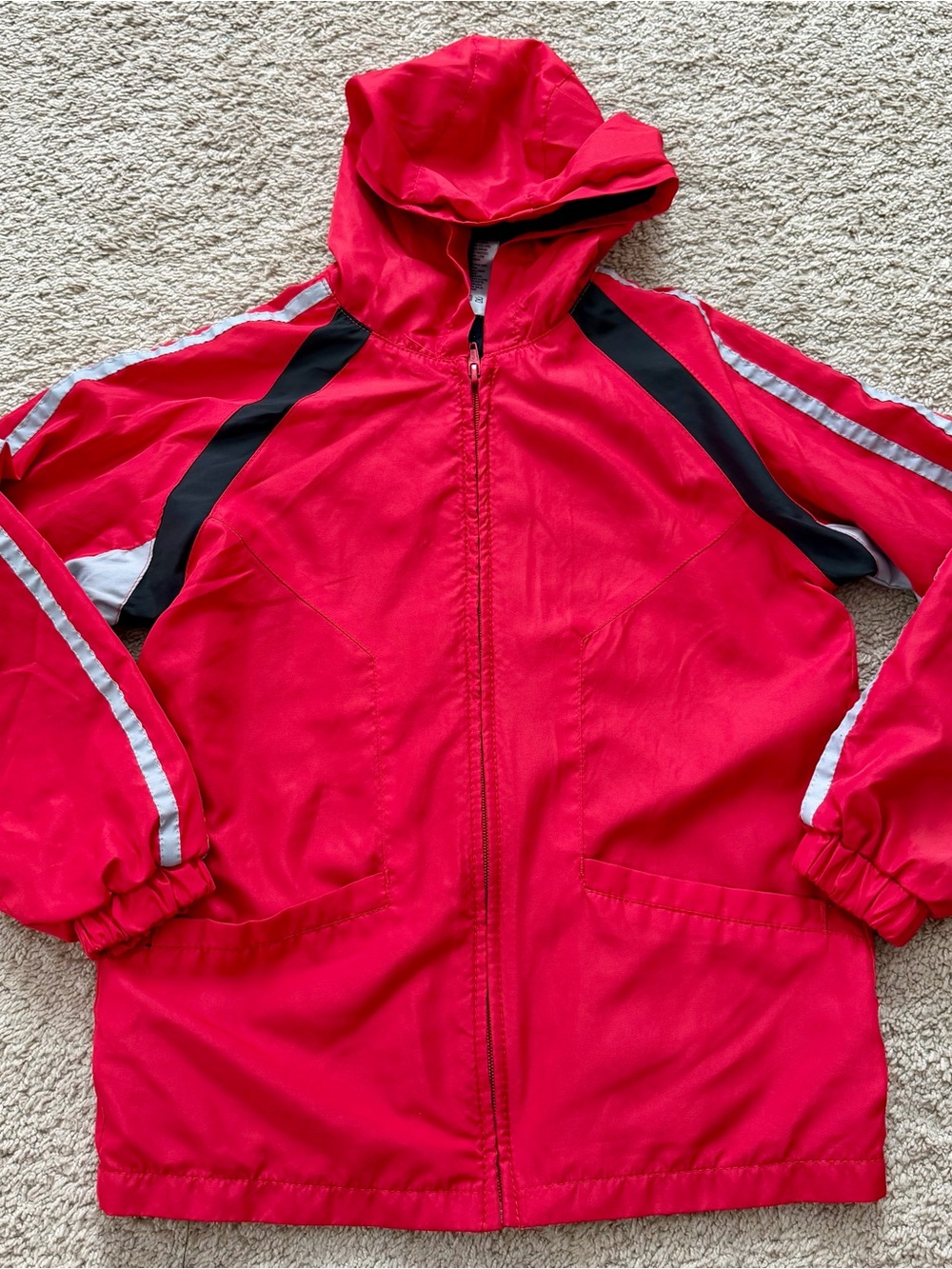 Athletic Works Boys Sz 8 Red Jacket. Windbreaker Light Full Zip Coat With Good